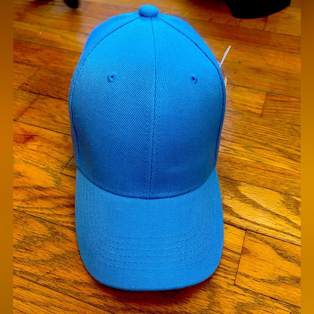 Plain blue hat